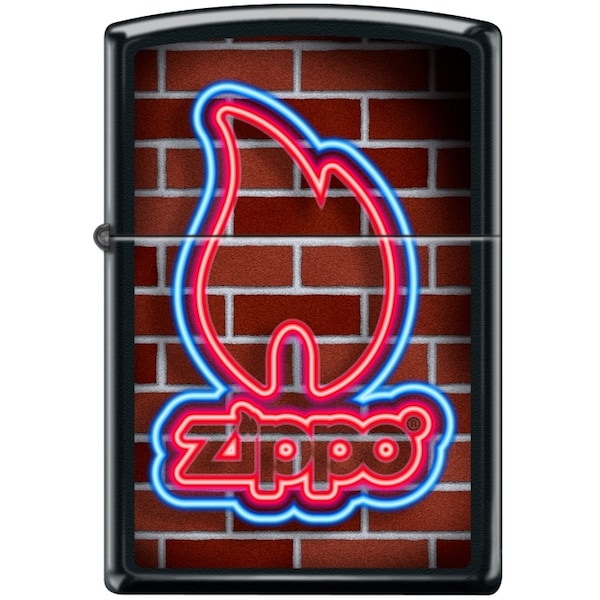 Zippo 2024 Zippo Custom Neon Flame Brickwal Black Matt ZIP-218CI017911 - main